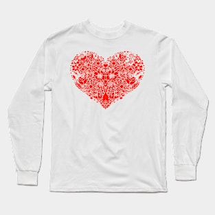 Red flower love heart Long Sleeve T-Shirt